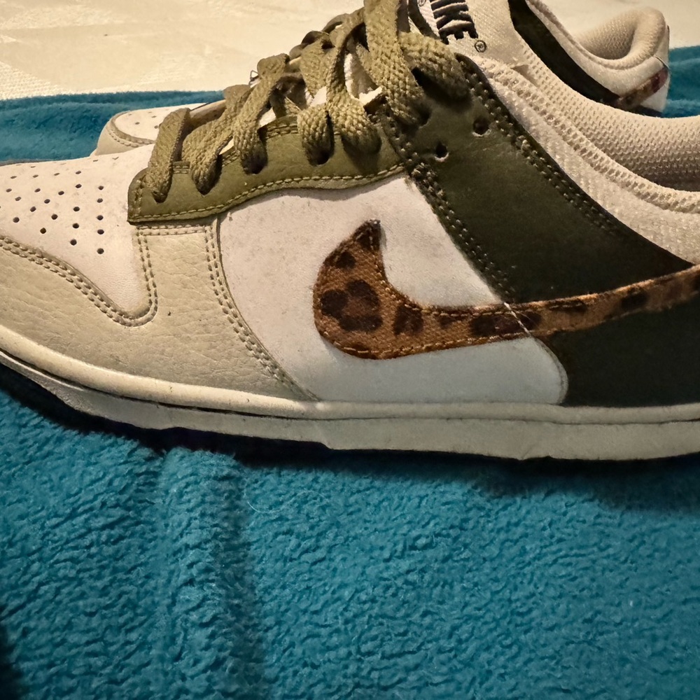 Nike Olive and Leopard Accent Sneakers - Picture 2 of 2
